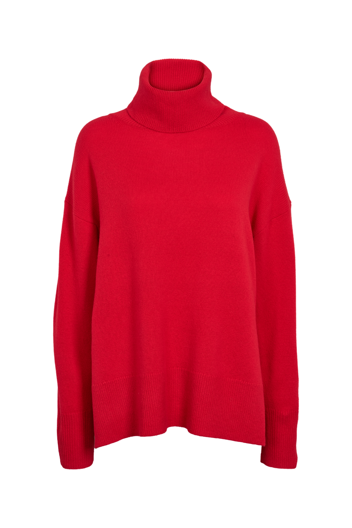 Basic Apparel Liz T-Neck Sweaters 913 Tomato